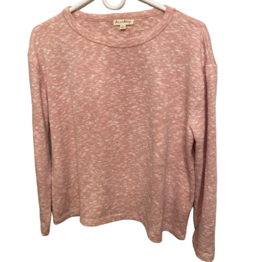 Jane and Delancey Pink Long Sleeved Marled Knit Top medium